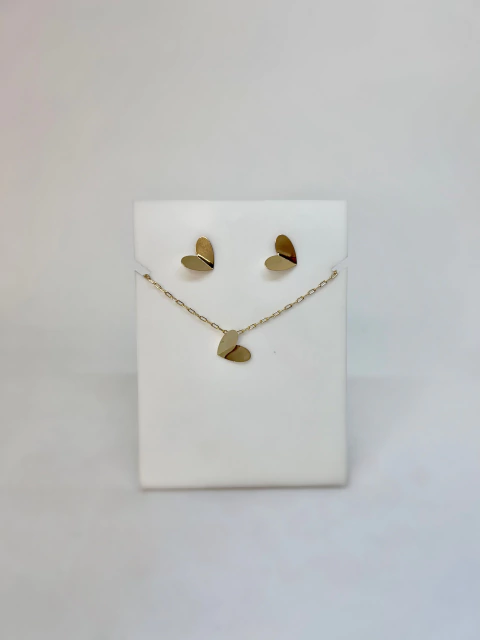 Conjunto coração origami