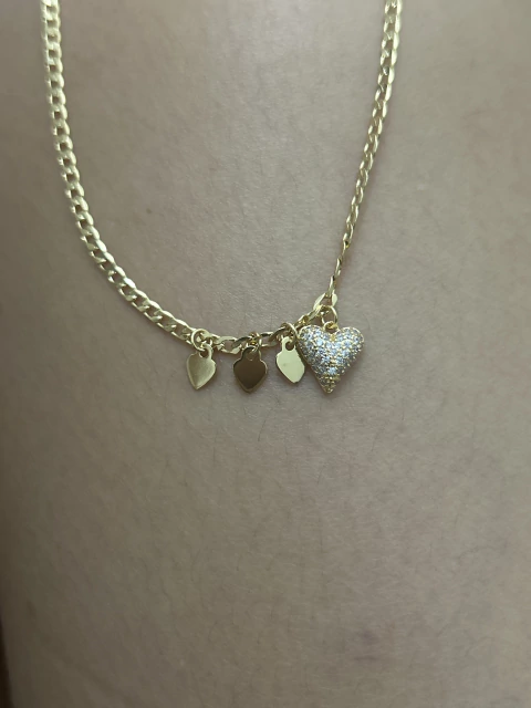 Colar Coração de zircônia