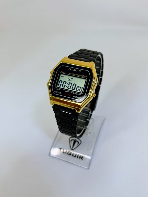 Relógio Unissex Tuguir Digital TG30320 Preto e Dourado