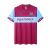 Camisa retrô vinho e azul do West Ham em parceria com Iron Maiden, modelo #11.