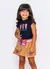 Short saia Infantil Menina Estampa Nas Alturas