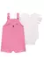 Conjunto de Body em Cotton e Jardineira em Moletom Relevo