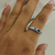 Anillo de plata burbuja azul - tienda online