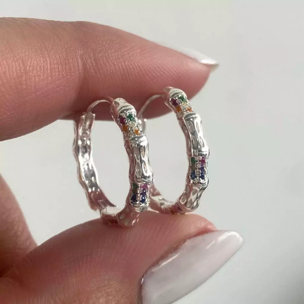 Aros de plata huggies Clarisa