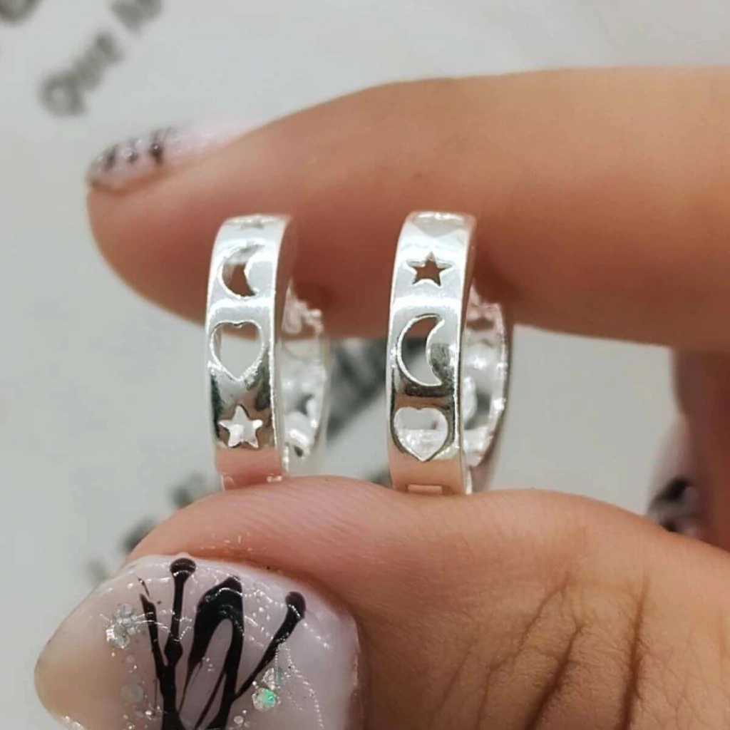 Aros de plata huggies liso