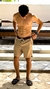 Boardshort Retrô Bege com marrom - loja online