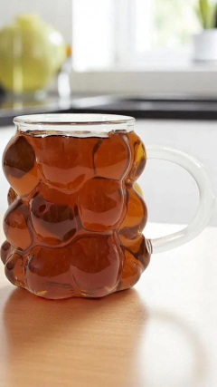 JARRO BOROSILICATO BURBUJAS CON ASA 350ML