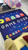 Alfombra infantil pacman vinilica 150x120