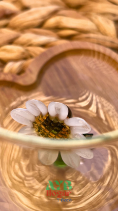 Taza de vidrio flor interna