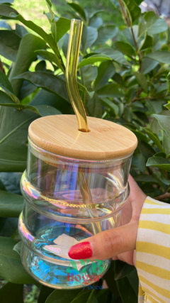 Vaso vidrio tornasol + sorbete 500 Ml - comprar online