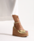 Sandália Anabela Cortiça Dourada - Shoes Julis