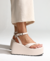 Sandália Plataforma Tiras Off White