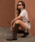 Bota Biker Fivela Marrom - loja online