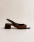 Sapatilha Slingback Duo Marrom e Prata - comprar online