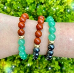 Pulseira Saúde e Cura - Quartzo Verde, Hematita e Jaspe Vermelho - comprar online