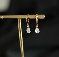Argola Pingente Cristal Gota