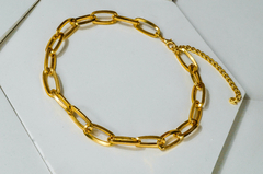 Choker Dourado Corrente Elo Quadrado M na internet