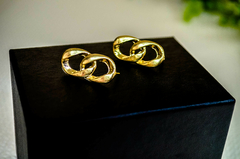 Brinco Duplo Dourado Liso na internet