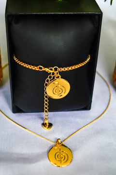 Conjunto Reiki : Colar + Pulseira , Pingente Cho Ku Rei na internet