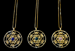 Imagem do Colar Semijoia Pingente Cubo de Metatron