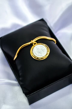 Bracelete São Bento Dourado e Branco