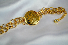Pulseira Correntaria com placa Desejos de Vida Banhado a ouro - Loja Portal Diamond Acessórios 