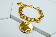 Pulseira Semijoia Elo Português Grosso Mantra ENTREGO,CONFIO, ACEITO E AGRADEÇO - comprar online