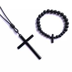 Conjunto Cruz Black - Loja Portal Diamond Acessórios 