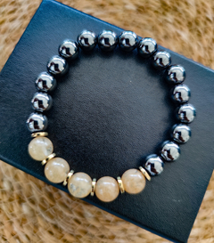 Pulseira Hematita e citrino