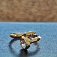 Anel Prego Ouro com Strass de Cristal - comprar online