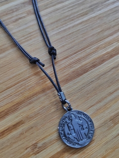 Cordão Medalha São Bento Grafite - comprar online