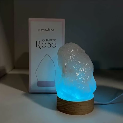 LUMINÁRIA LUZ COLORIDA - QUARTZO ROSA