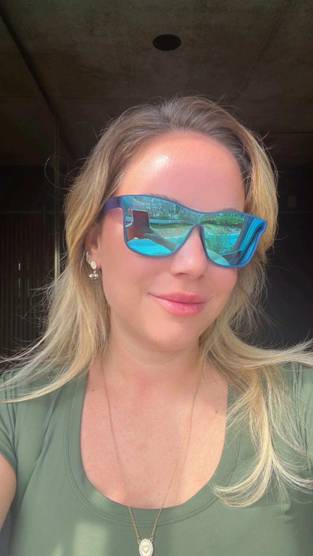 Óculos de Sol Quadrado azul jeans e lente azul