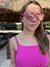 Óculos de Sol Quadrado pink com lentes espelhadas prata