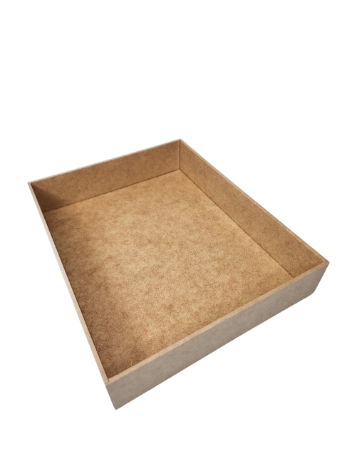 Bandeja MDF lisa cru 25x20x5 S/ Puxador