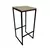 Banqueta Alta Preta Estilo Industrial Em Metal E Mdf - comprar online