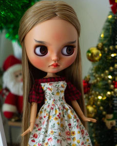 Floral and Checkered Dress