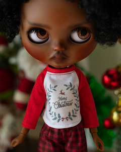 T-shirts de Natal Vermelho e Branco Merry X-mas