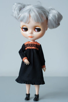 Black and Orange Midi Dress - buy online