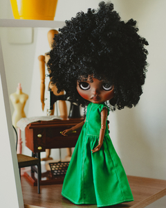 Voluminous Green Dress with Cutouts - buy online