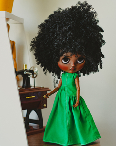 Voluminous Green Dress with Cutouts on internet