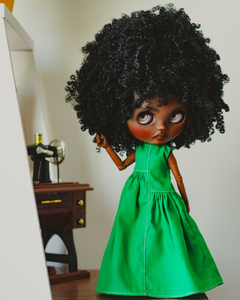 Voluminous Green Dress with Cutouts - Dulce Tyler Dolls & Studio