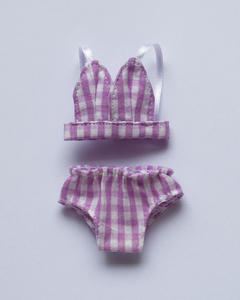 Conjunto Lingerie xadrez roxo