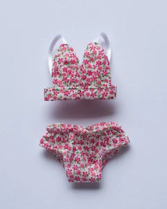 Pink floral lingerie set