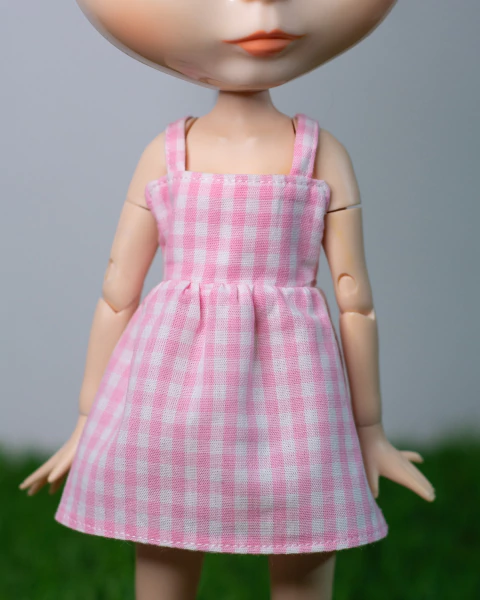 Basic pink plaid dress - buy online