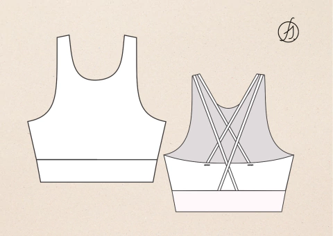 Ref.: FT101 - Molde : Top Fitness embutido, com pala, alças cruzadas