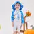Macacão Praia Infantil Proteção Solar UV 50+ Manga Longa Com Chapéu