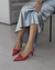 Scarpin Slingback Coração Vermelho