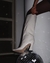 Bota Cano Alto Salto Flare Croco Off White