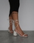 Sandália Salto Bloco Amarração Off White